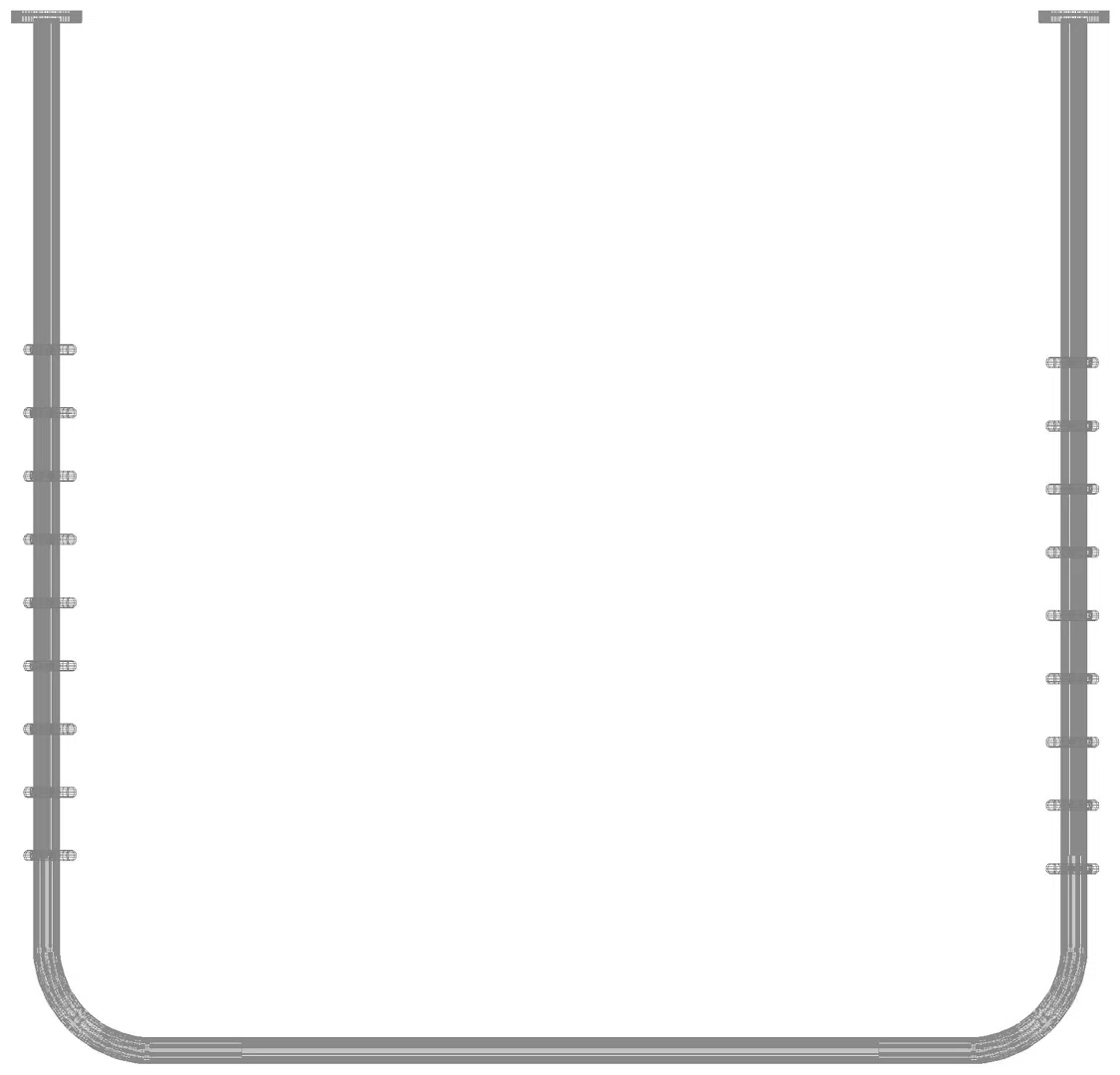 HEWI VH-Stange, d:25, A1/A3=987, A2=965, 28 Ringe, PVD nickel gebü.