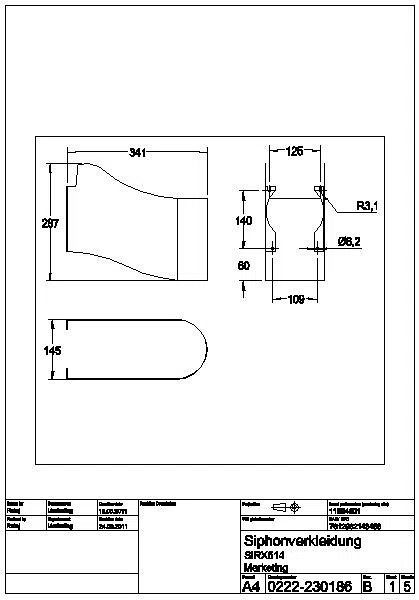 Siphonverkleidung, SIRIUS, Edst., 145x287x341 mm, SIRX514
