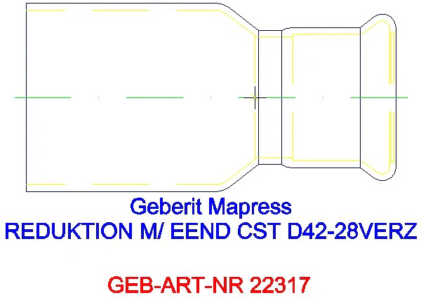 GE Mapress C-Stahl Reduktion mit Einschubende d42-28 verzinkt_22317_L