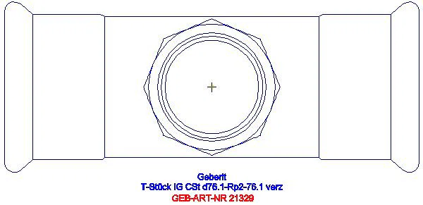 GE Mapress C-Stahl T-Stück mit IG d76,1-Rp2-76,1 verzinkt_21329_G