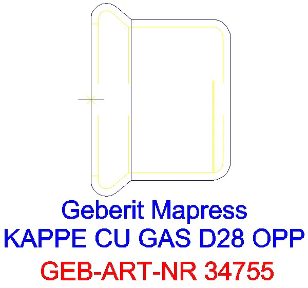 GE Mapress Kupfer Kappe (Gas) d28_34755_A