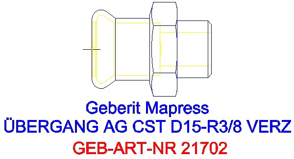 GE Mapress C-Stahl Übergang mit AG d15-R3/8 verzinkt_21702_G
