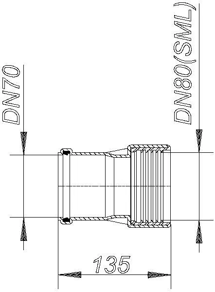 DALLMER HT/SML-Rohrverbinder, DN 70xDN 80 SML