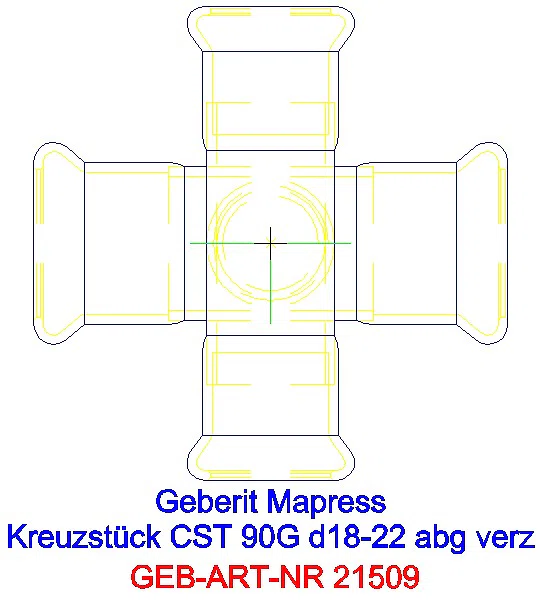 GE Mapress C-Stahl Kreuzstück 90Gr abgesetzt d18-22 verzinkt_21509_G
