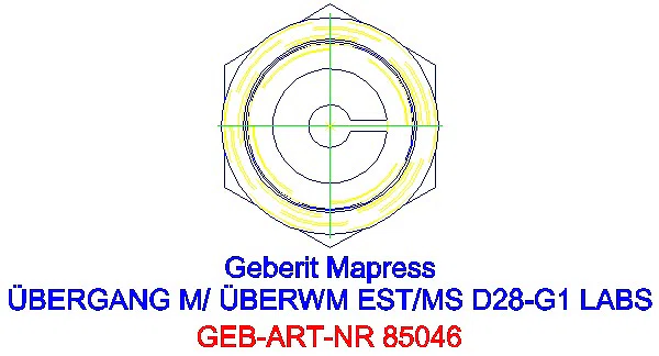 GE Mapress Edelstahl Übergang mit Überwurfmutter (LABS-frei) d28-G1_85046_L