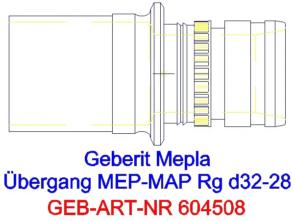 GE Mepla Übergang auf Mapress mit Einschubende Rg d32-28_604.508.00.5_A