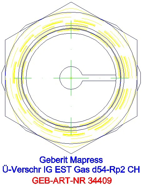 GE Mapress Edelstahl Übergangsverschr. mit IG (Gas) d54-Rp2_34409_L