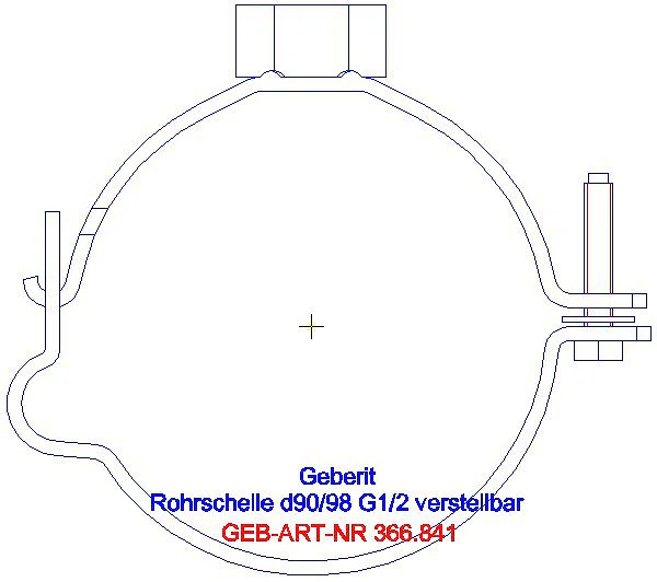 GE Rohrschelle mit Gewindemuffe G1/2 verstellbar d90/98_366.841.00.2_A