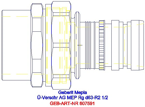 GE Mepla Übergangsverschraubung mit AG Rg d63-R2 1/2_607.591.00.5_G