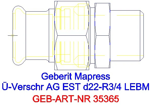 GE Mapress Edelstahl Übergangsverschr. mit AG ÜM aus ESt d22-R3/4_35365_G