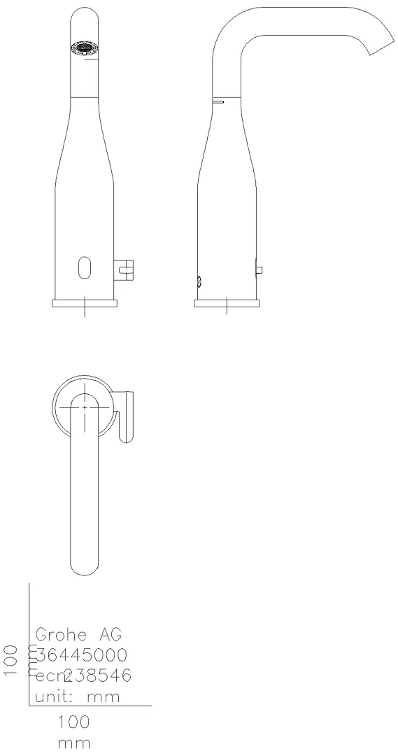 GROHE WT-IR-Elektronik Essence E 36445 Mischung 6V hard graphite gebürstet