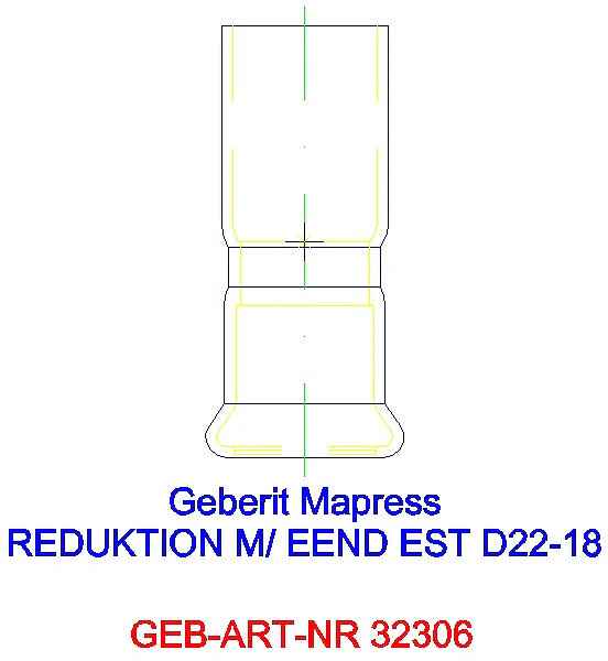 GE Mapress Edelstahl Reduktion mit Einschubende d22-18_32306_G