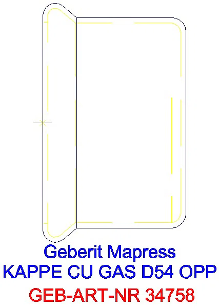 GE Mapress Kupfer Kappe (Gas) d54_34758_A