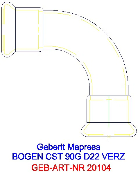 GE Mapress C-Stahl Bogen 90Gr d22 verzinkt_20104_A