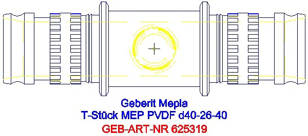 GE Mepla T-Stück reduziert PVDF d40-26-40_625.319.00.5_G