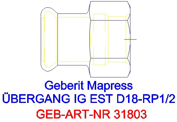 GE Mapress Edelstahl Übergang mit IG d18-Rp1/2_31803_G