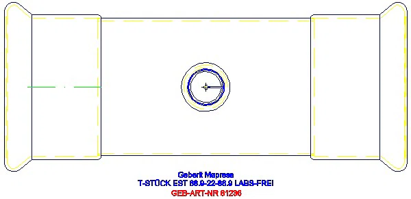 GE Mapress Edelstahl T-Stück reduziert (LABS-frei) d88,9-22-88,9_81236_G