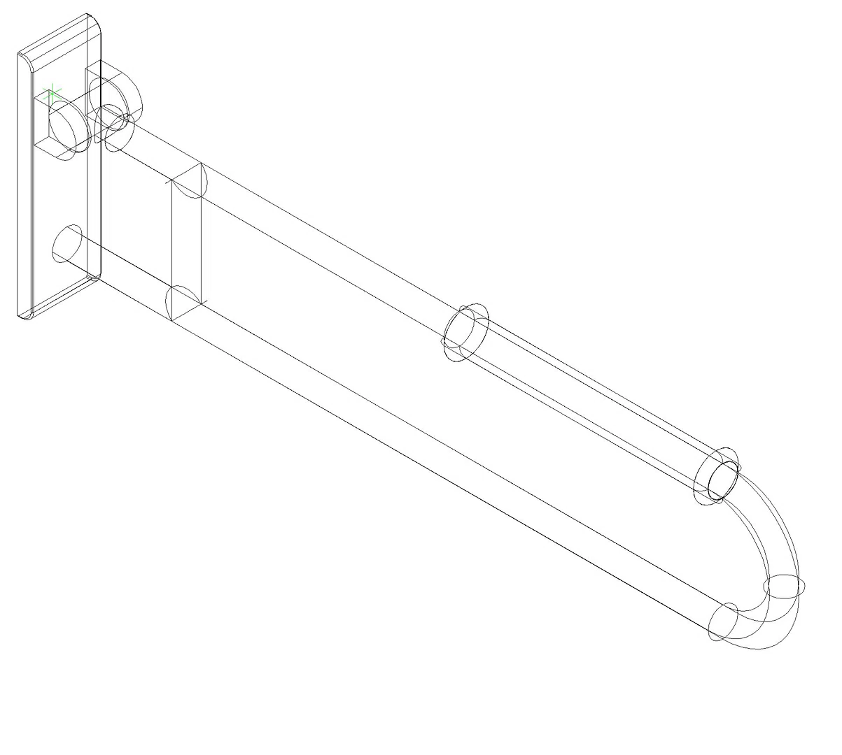 HEWI Stützklappgriff Ser 801, L:850mm, mit Armpolster umbra
