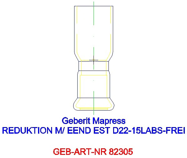 GE Mapress Edelstahl Reduktion mit Einschubende (LABS-frei) d22-15_82305_G