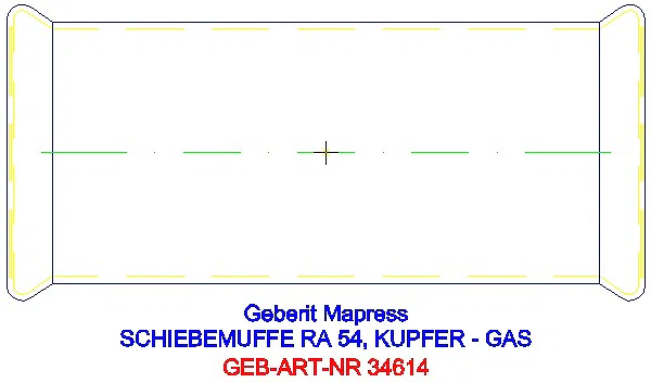 GE Mapress Kupfer Schiebemuffe Gas d54_34614_G