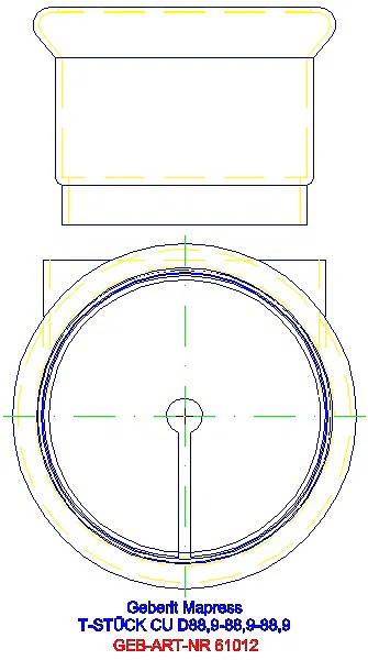 GE Mapress Kupfer T-Stück egal d88,9-88,9-88,9_61012_L