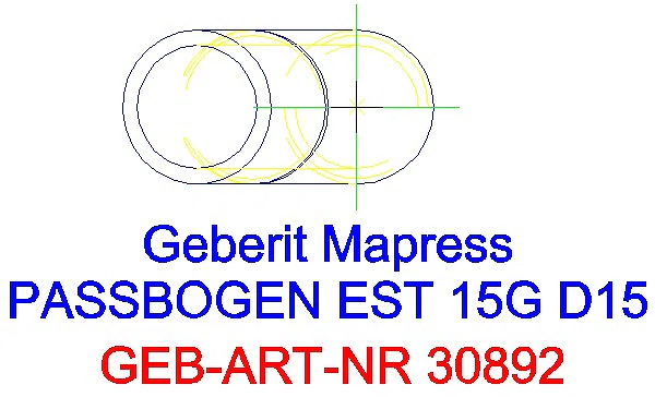 GE Mapress Edelstahl Passbogen 15Gr d15_30892_G