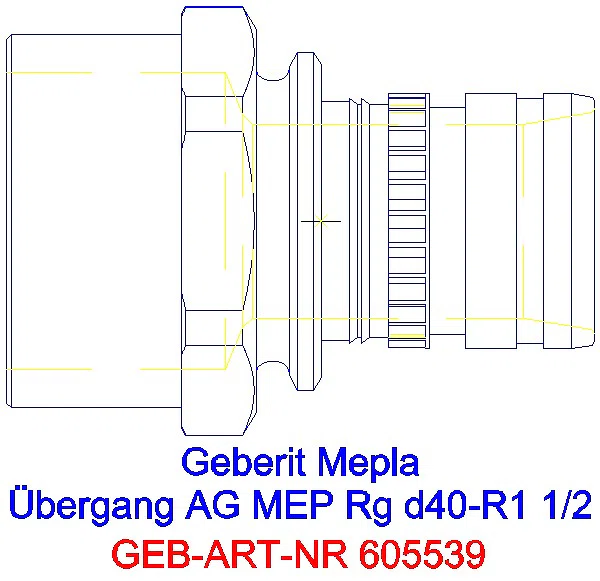 GE Mepla Übergang mit AG Rg d40-R1 1/2_605.539.00.5_G