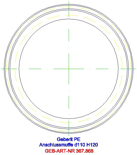 GE PE Anschlussmuffe lang, mit Manschette d110/di120_367.868.16.1_G