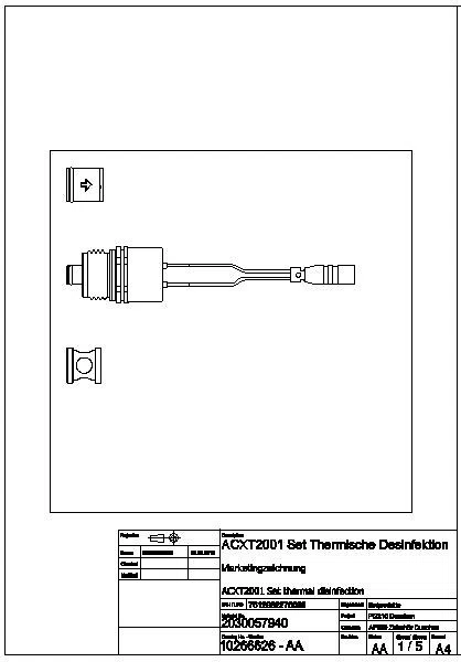 Set Thermische Desinfektion, F5, f. Duschpaneel F5 mit Thermostat, 6 VDC, ACXT2001