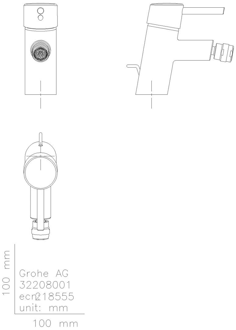 GROHE EH-Bidetbatterie Concetto 32208_1 Zugstangen-Ablaufgarnitur chrom