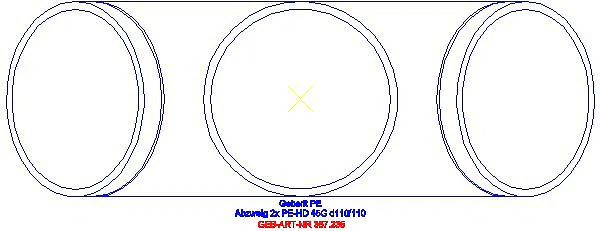 GE PE Abzweig 45Gr Zweifach d110/110_367.235.16.1_G