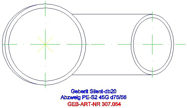 GE Silent-db20 Abzweig 45Gr d75/56_307.054.14.1_G