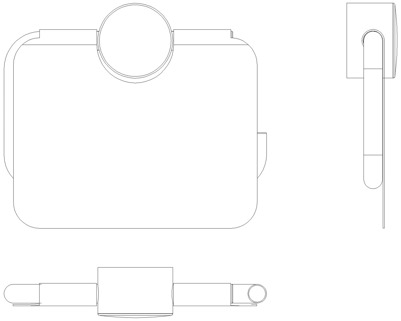 HEWI WC-Papierhalter m. Deckel System 815, Chrom, Klebebefestigung