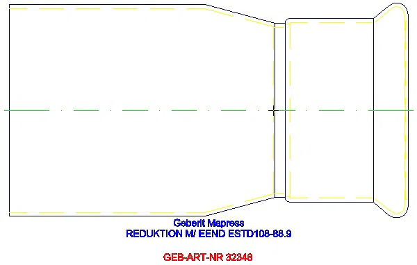 GE Mapress Edelstahl Reduktion mit Einschubende d108-88,9_32348_L