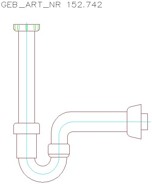 GE Rohrbogengeruchsverschluss für Spül- becken Abgang horiz. G1 1/2x40_152.742.11.1_A