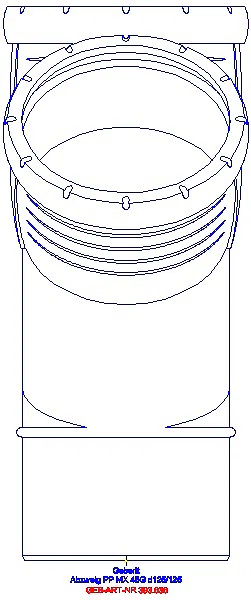 GE Silent-Pro Abzweig 45Gr d125/125_393.636.14.1_A