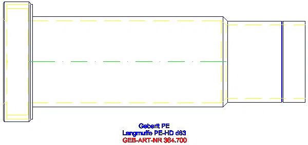 GE PE Langmuffe mit Doppelbund d40_360.700.16.1_G