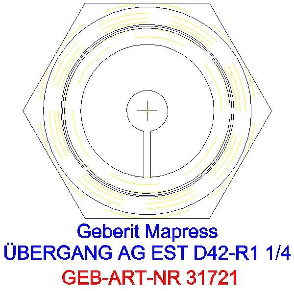 GE Mapress Edelstahl Übergang mit AG d42-R1 1/4_31721_L
