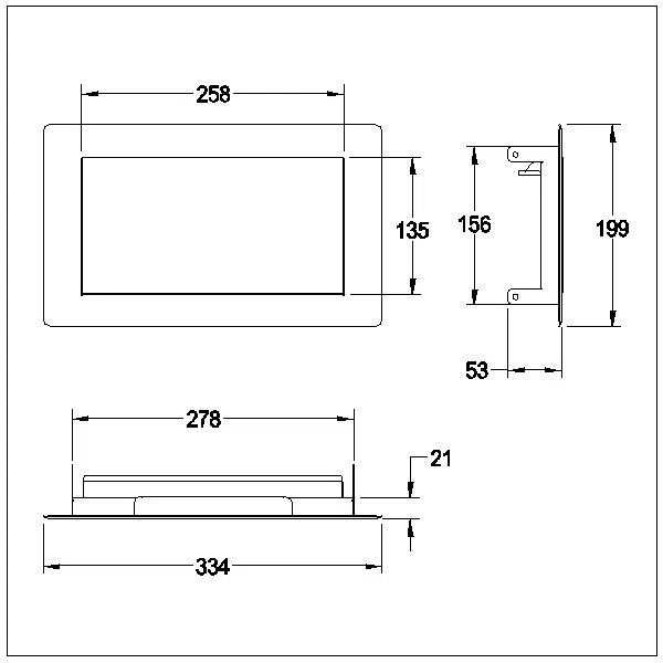 Abfallabwurfklappe, RODAN, Edst., 330x53x195 mm, Einbau von oben, RODX605TTH