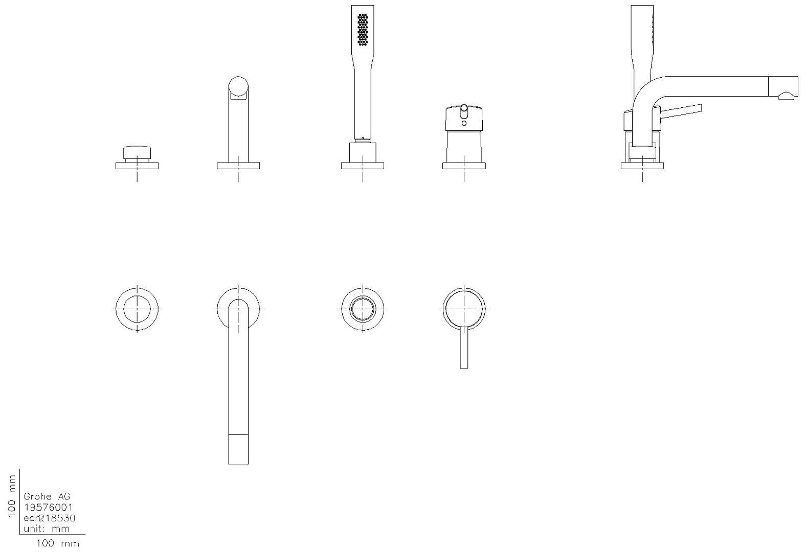 GROHE 4-Loch-Einhand-Wannenkombination 19576_2 Concetto chrom
