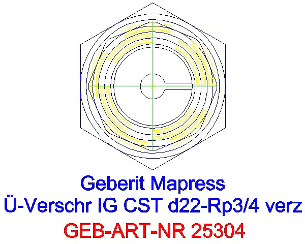 GE Mapress C-Stahl Übergangs- verschraubung mit IG d22-Rp3/4 verzinkt_25304_L