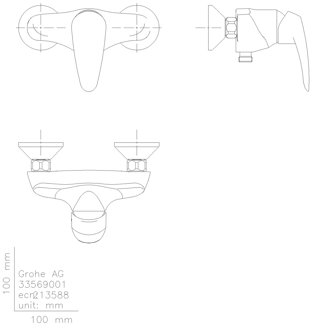 GROHE Brausebatterie Eurodisc C 33569_2 Wandmontage eigensicher chrom