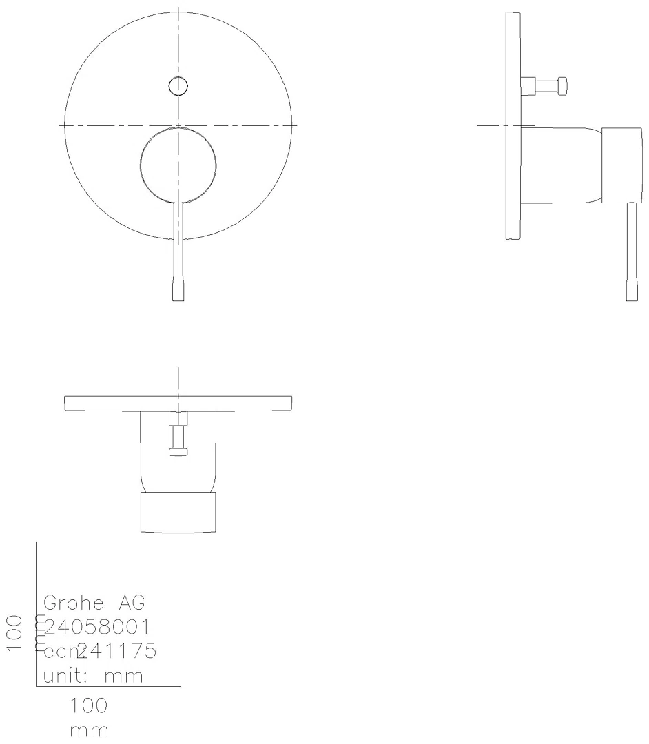 GROHE EH-Wannenbatterie Essence 24167_1 FMS für 35604 hard graphite