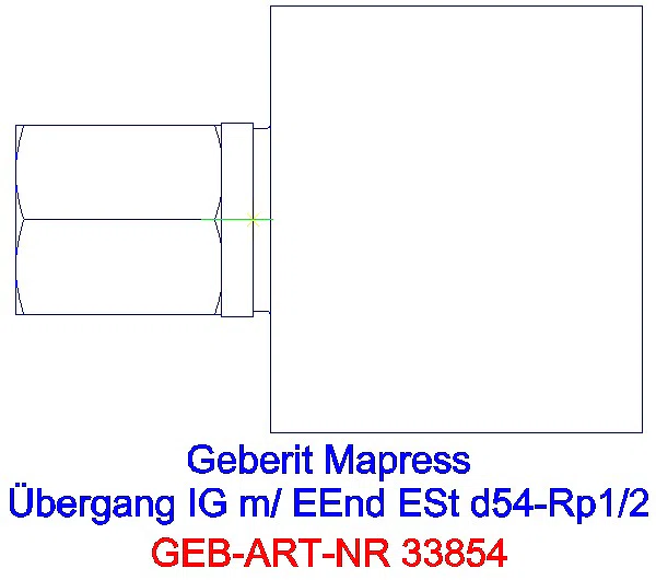 GE Mapress Edelstahl Übergang mit IG und Einschubende d54-Rp1/2_33854_G