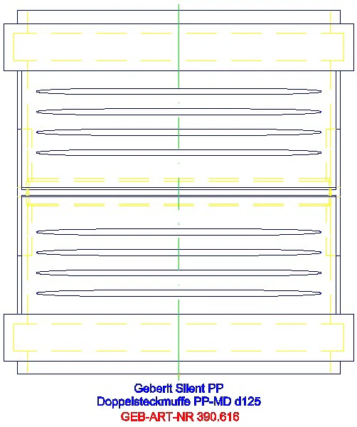 GE Silent-PP Doppelsteckmuffe d125_390.616.14.1_L