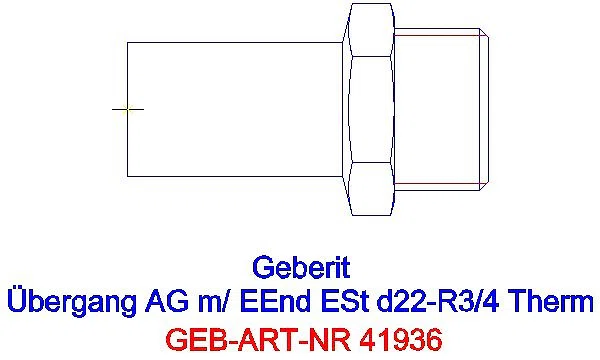 GE Mapress Therm Übergang mit AG und Einschubende d22-R3/4_41936_G