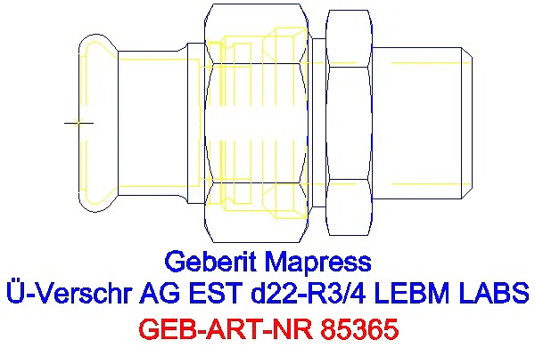 GE Mapress Edelstahl Übergangsverschr. mit AG ÜM ESt (LABS-frei) d22-R3/4_85365_A