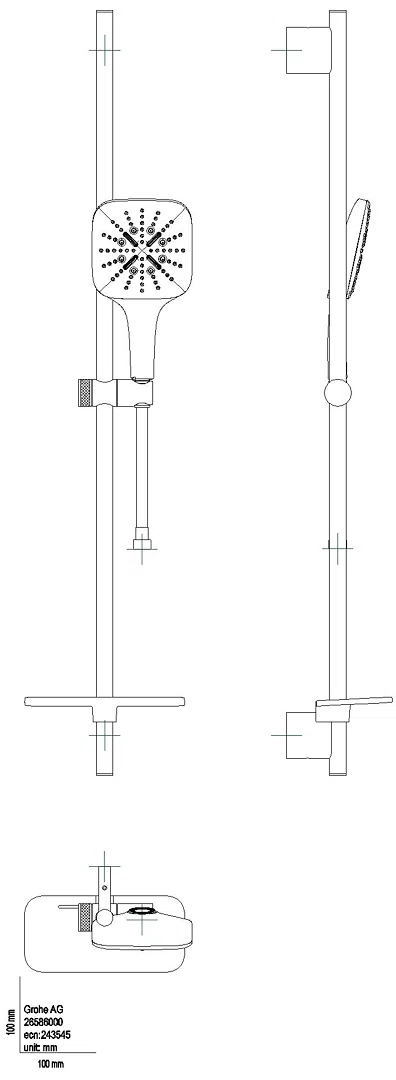 GROHE Brausest.-Set RSH 130 SmartActive Cube 26586 900mm 12l/min Ablage chrom