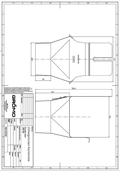 Verzinkter Einhangstutzen 280/80 Kastenform, #Art.Nr. 50520