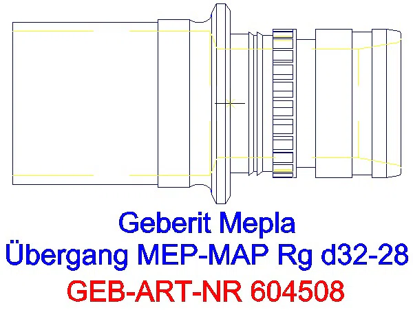 GE Mepla Übergang auf Mapress mit Einschubende Rg d32-28_604.508.00.5_G